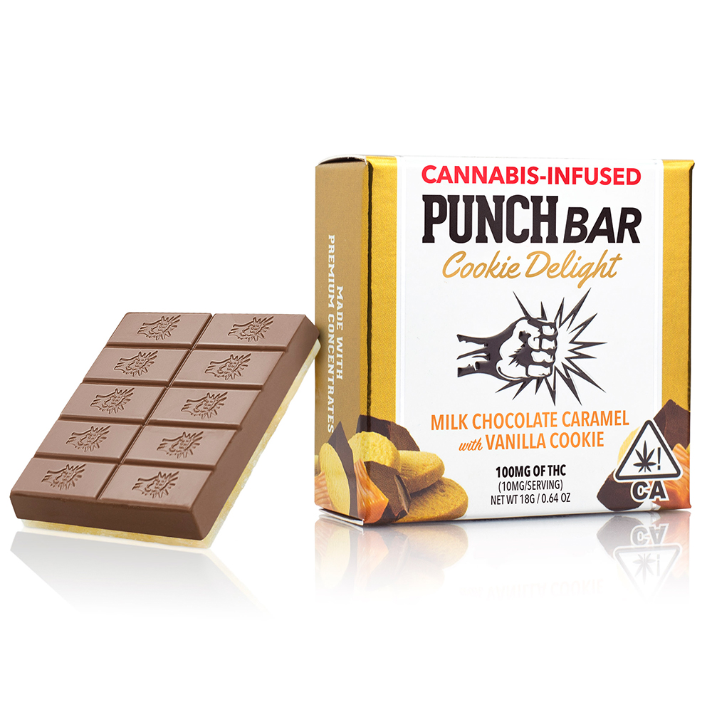 Buy Punch Caramel Milk Chocolate W Vanilla Cookie 100mg Cookies